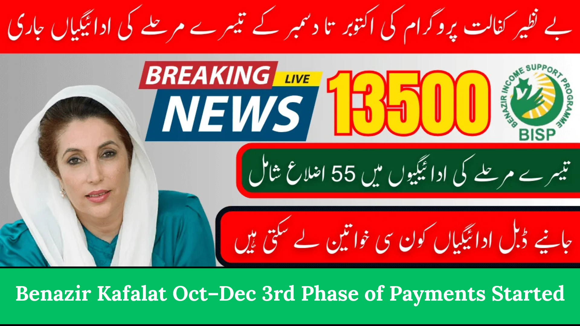Benazir Kafalat Oct–Dec 3rd Phase of Payments Started